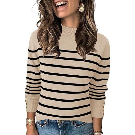 Women's Mock Neck Long Sleeve Knit Sweater