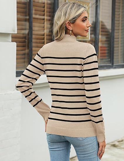 Women's Mock Neck Long Sleeve Knit Sweater
